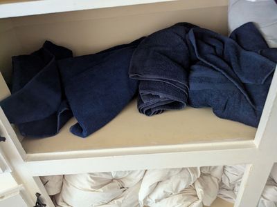Bath Towel Navy Blue Well Used