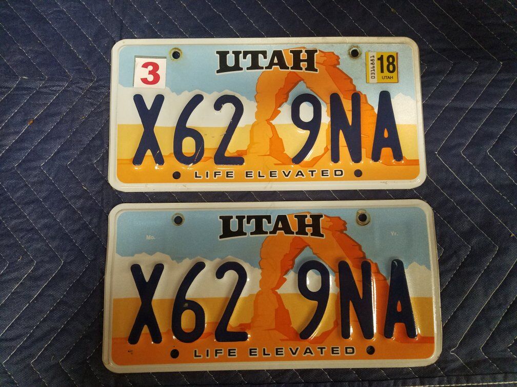 Vintage Utah License Plates Singles and Pairs