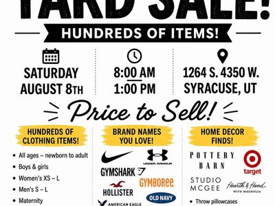 Multi-Family Yard Sale in Syracuse UT - Clothing, Home Decor & More