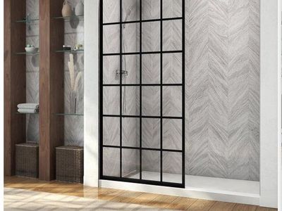 DreamLine Montego Toulon 34x72 Frameless Walk-in Shower Screen, Clear Glass, Matte Black Finish