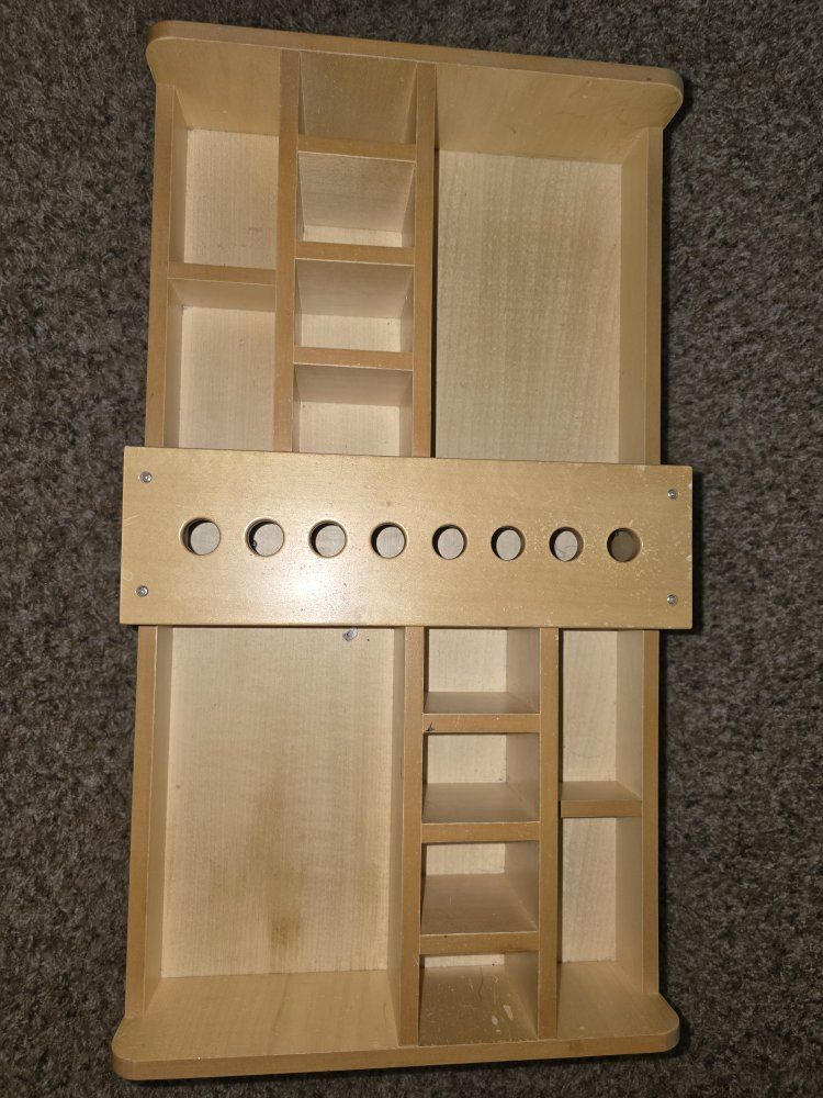 Wooden Desk Organizer Craft Storage Unit with Multiple Compartments and Tool Holder