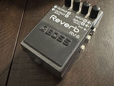 BOSS RV-6 Reverb Guitar Effects Pedal - Mono/Stereo Input/Output, Expression Pedal Support