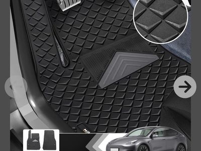 Mibao All-Weather Floor Mats for Tesla Model Y (2020-2024), 3-Piece Set, Black, Durable & Easy Clean