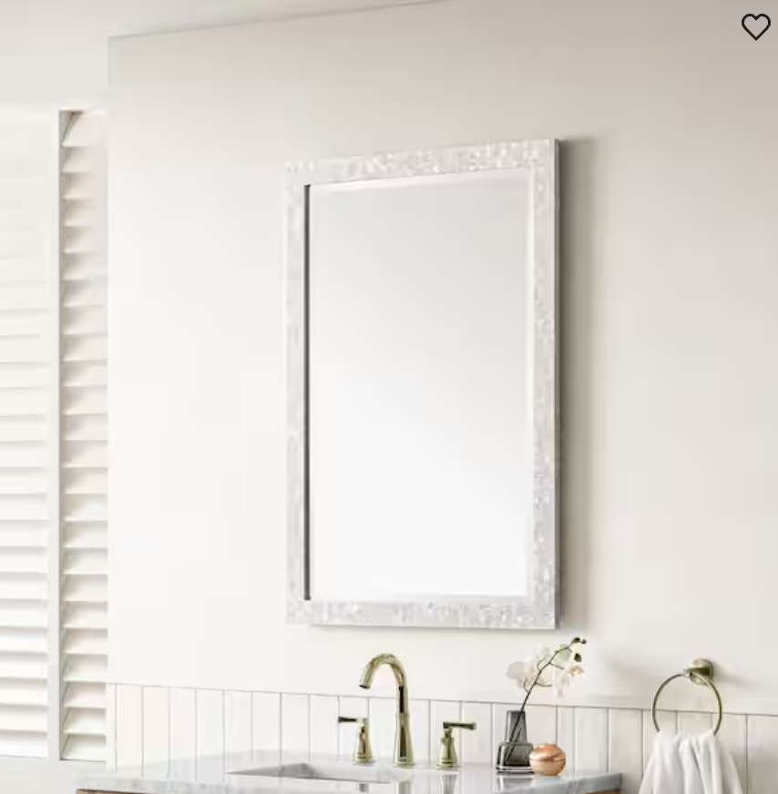$500 off! New - 26"x38" White Mother of Pearl Bathroom Mirror
