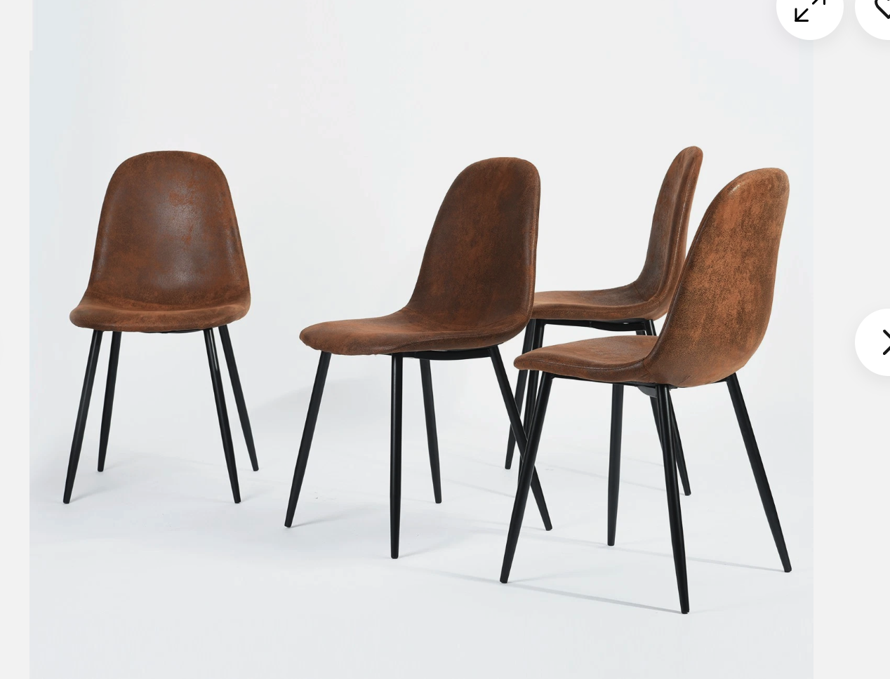 New in Box, Set of 4 Suede Upholstered Dining Chair in Brown (Set of 4)