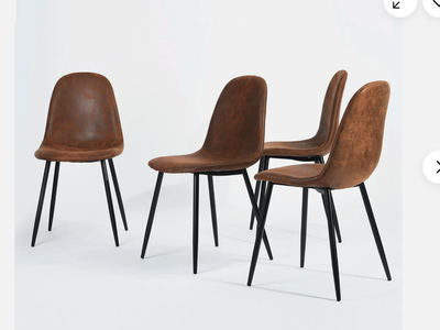 New in Box, Set of 4 Suede Upholstered Dining Chair in Brown (Set of 4)