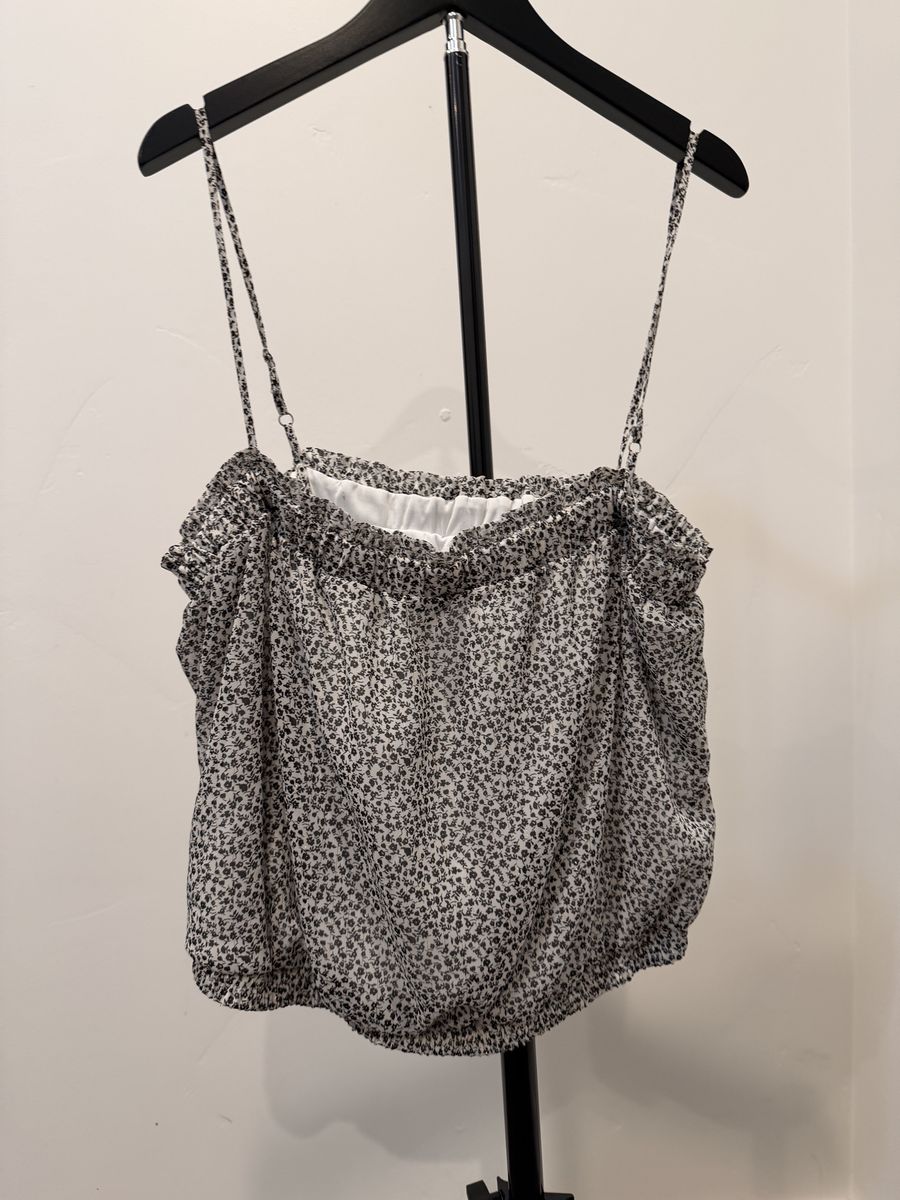 Sienna Sky Black and White Floral Spaghetti Strap Top Size Large