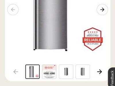LG LRCNC0605V 6 cu. ft. Single Door Refrigerator, Stainless Steel, ENERGY STAR