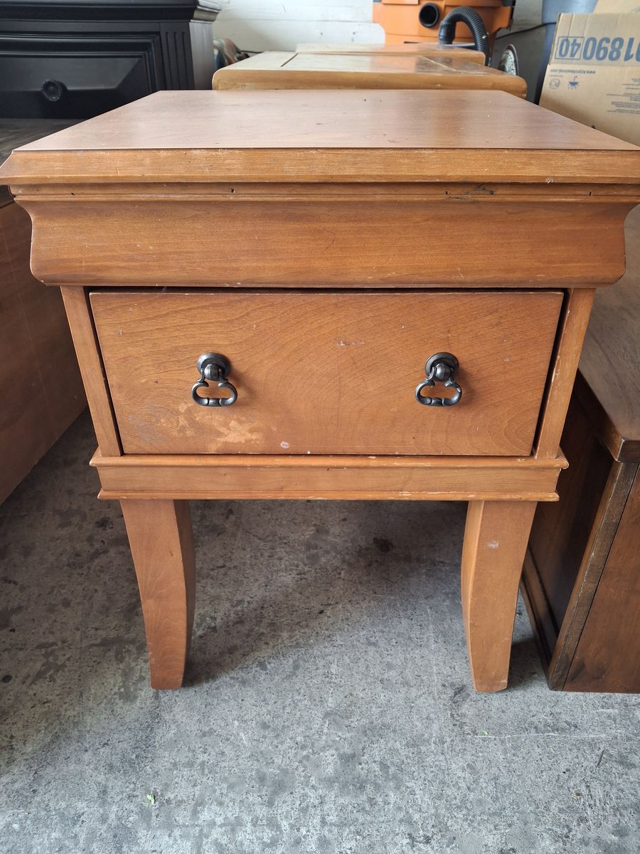 all wood night stand with legs
