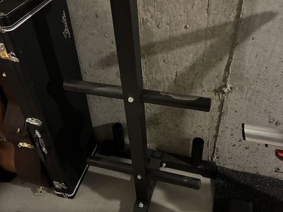 Weight storage tree for plates and barbells