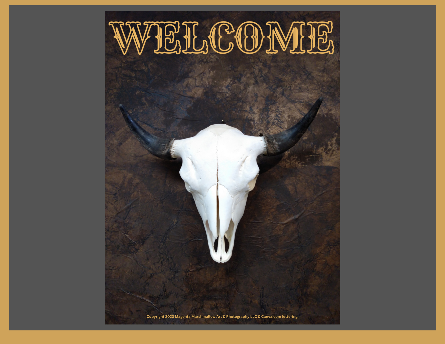Bison Skull - Welcome Rug / Doormat. (Large)