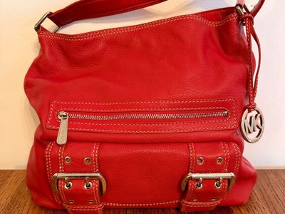 Michael Kors Red Leather Shoulder Bag