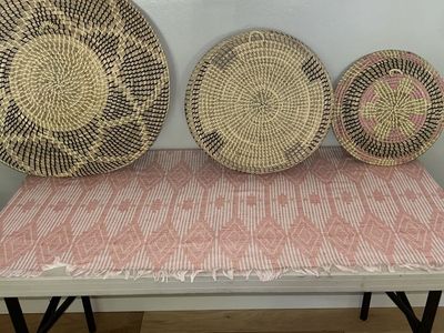 Artera Set of 3 Wicker Wall Decor Baskets - Small, Medium, Large - Bohemian Style