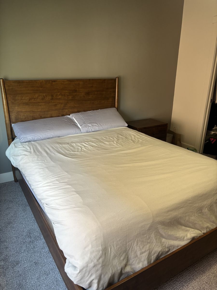 WOODEN QUEEN BEDFRAME (matching bedroom set also available)