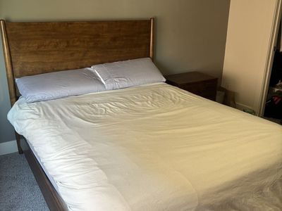 WOODEN QUEEN BEDFRAME (matching bedroom set also available)