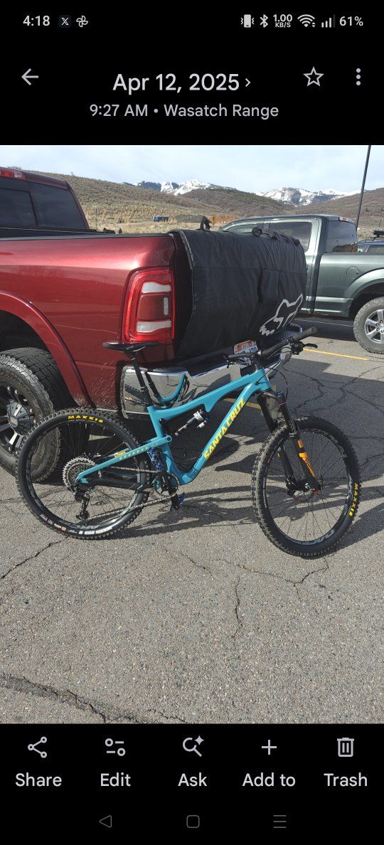 Santa Cruz Mountain Bike - 2020 Medium Full Suspension, Teal, Maxxis Tires, Excellent Condition