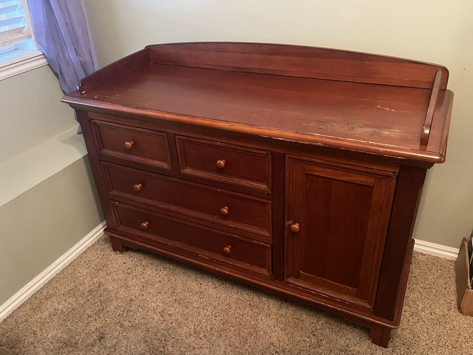 Wooden Dresser and Matching Full Bed