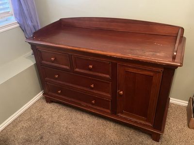 Wooden Dresser and Matching Full Bed
