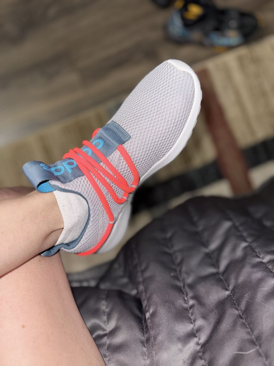 Adidas Lite Racer Adapt 3.0 Grey/Coral/Blue Women's Casual Shoes Size US 5