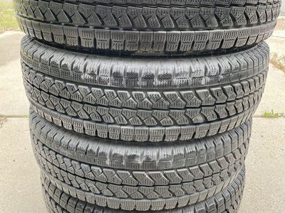 Four Blizzak Winter Tires used on Ram Promaster 2500 Van LT 225/75/R16 115/112R. M+S