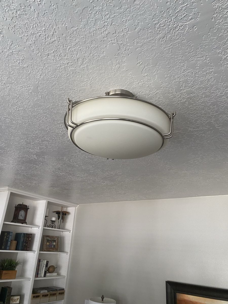 Modern Flush Mount Ceiling Light Fixture with White Opal Glass Shade
