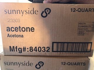 Acetone-12 quart cases new
