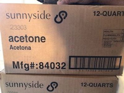 Acetone-12 quart cases new