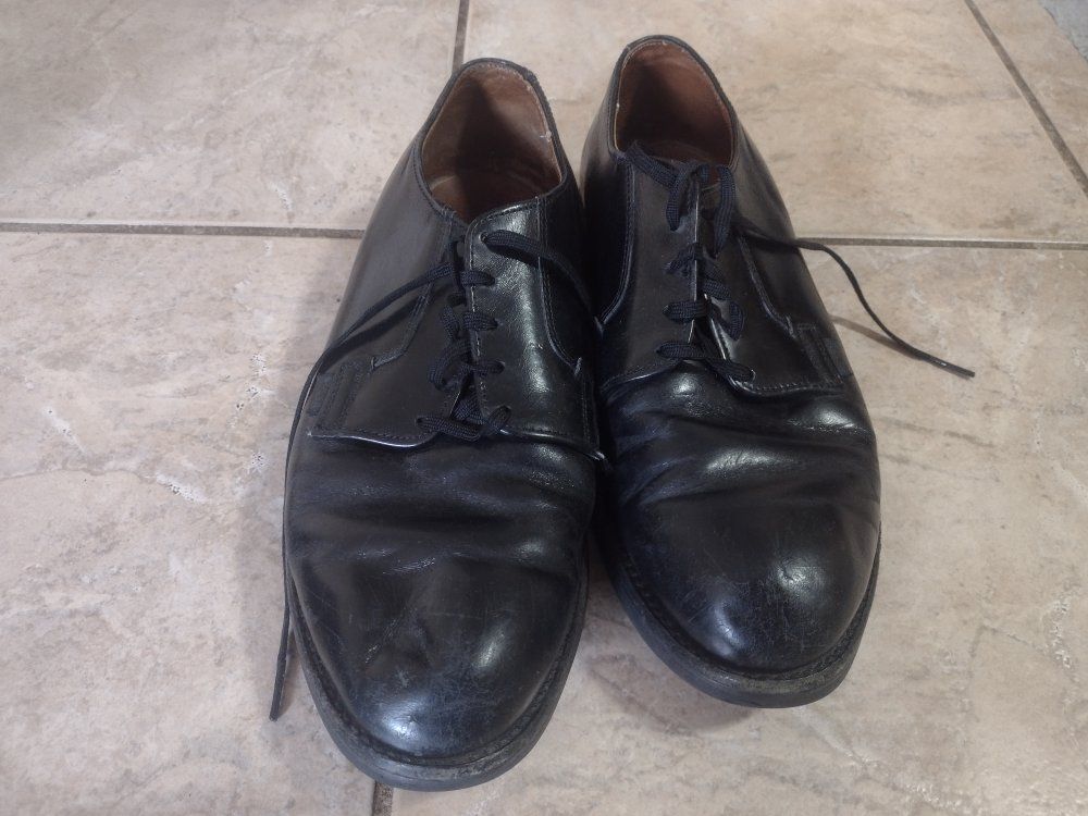 Men's Black Leather Lace-Up Dress Shoes Size 8