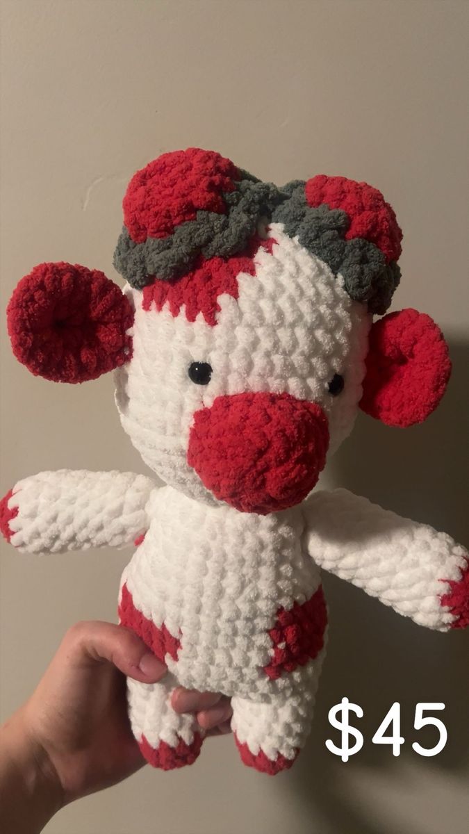 Rose Crochet Cow
