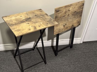 HOOBRO Folding TV Table, TV Tray, Stable Snack $14