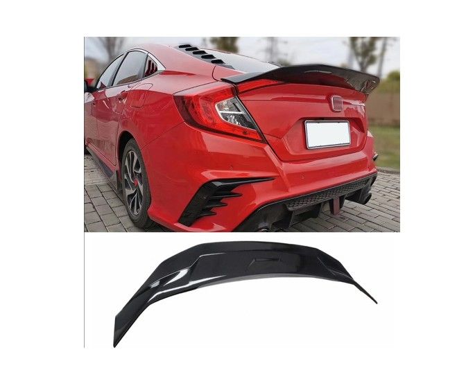 Gloss Black Highkick Duckbill Rear Trunk Spoiler For 2016-2021 Honda Civic Sedan