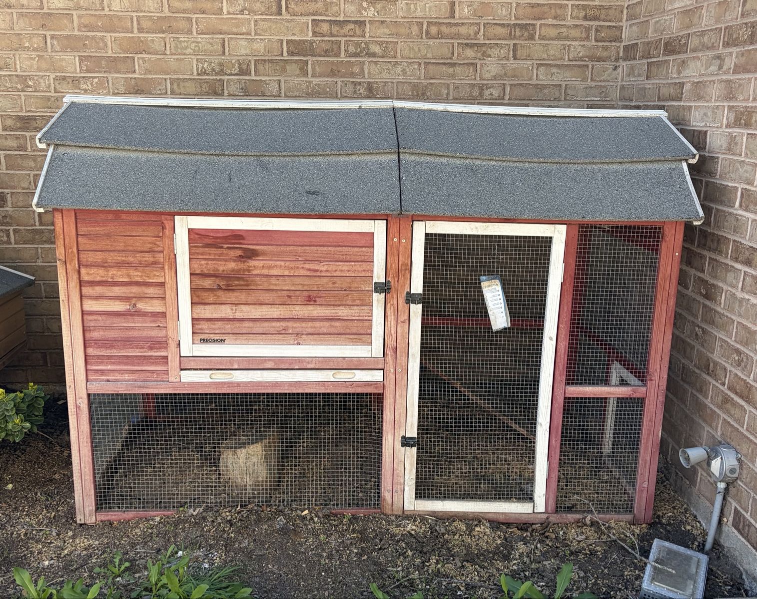 Red Chicken Coop And Laying Hens