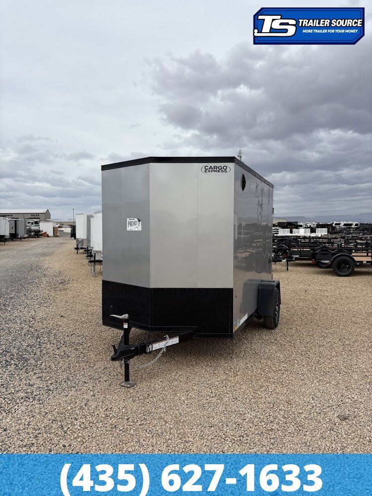6x10 Cargo Express EX Series DLX Enclosed Cargo Trailer - 6'6" Interior - 3.5K GVWR - 16" Cross Member Upgrade, Black Out