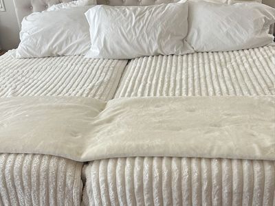 Luxury split king adjustable frame, mattresses, headboard