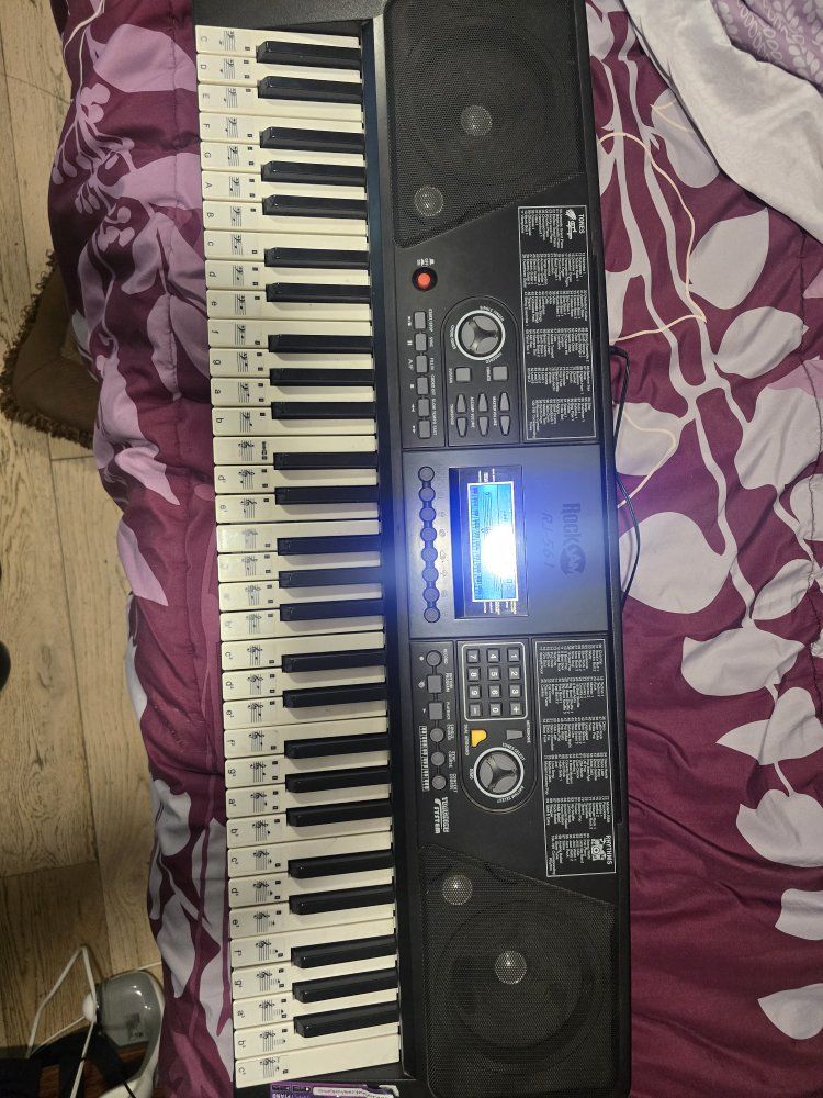RockJam RJ-561 61-Key Digital Piano Keyboard with Power Supply