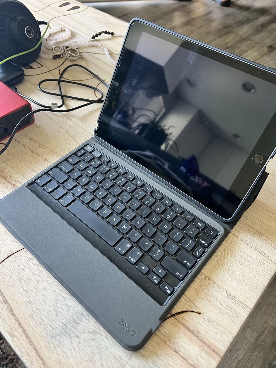iPad 5th Gen + ZAGG Keyboard + ZAGG rugged case