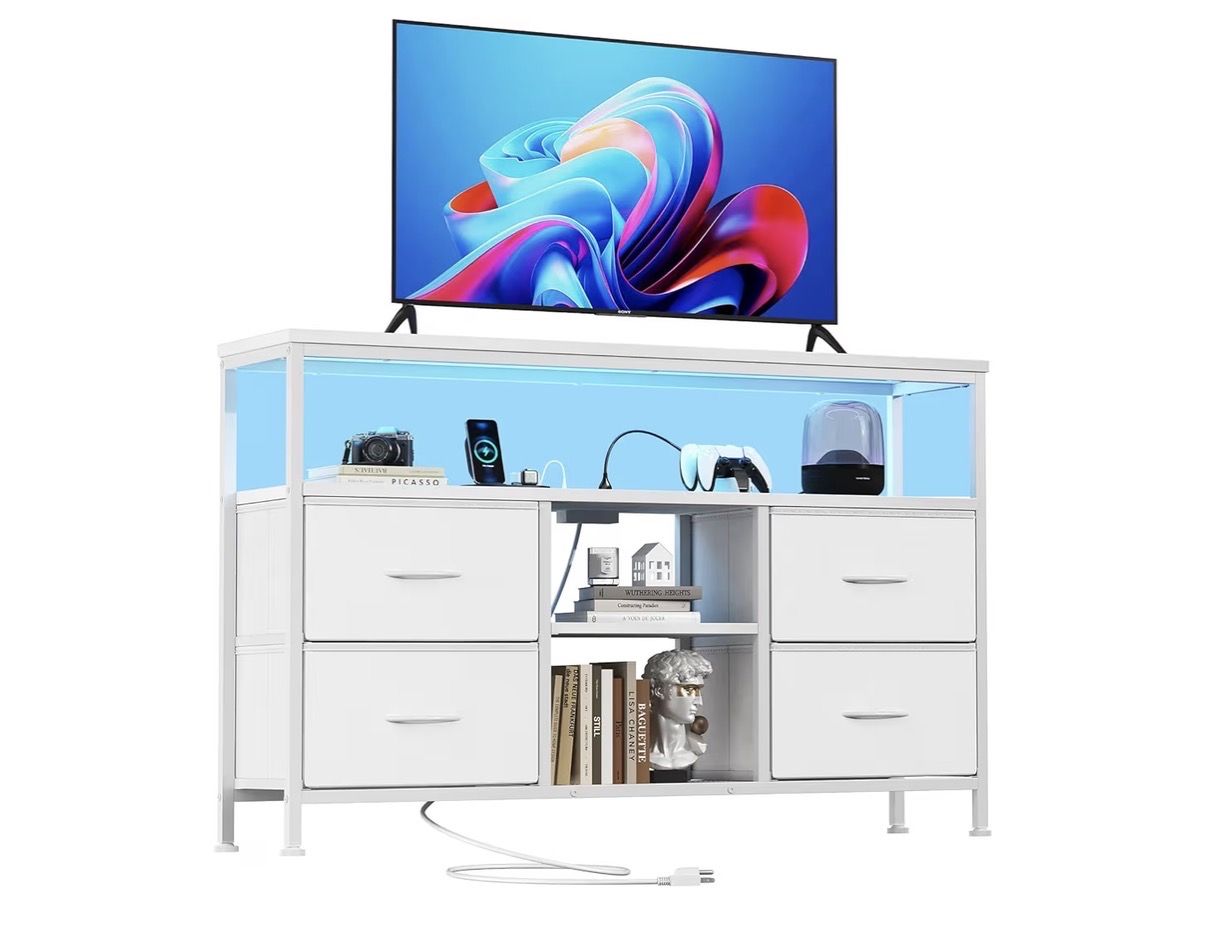 Sweetcrispy TV Stand Dresser with LED Lights (NEW)