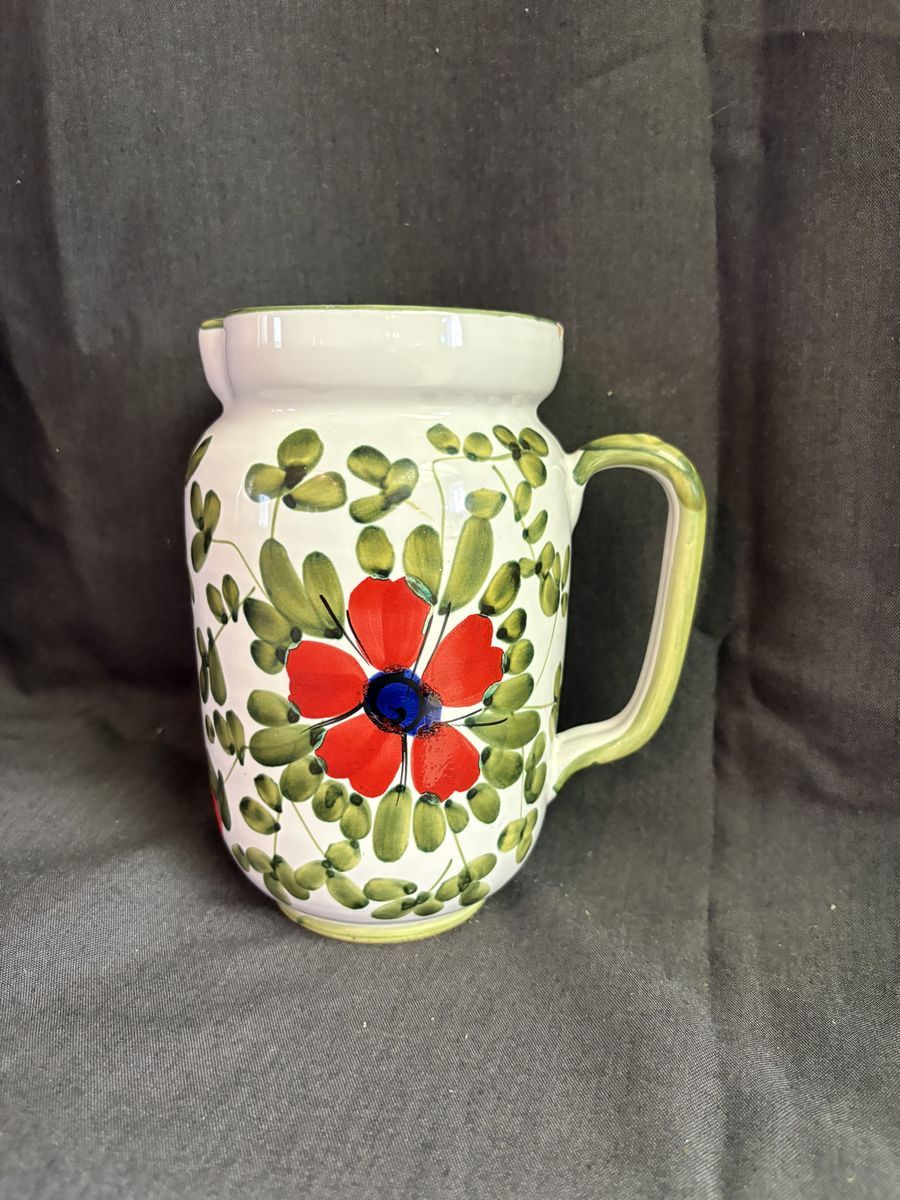 Vintage Handmade Italian Pottery Pitcher – Hand Painted Floral – Made in Italy $20 cash/venmo In Draper