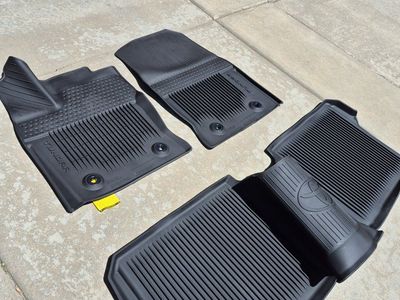 NEW Toyota Tundra Crew Cab OEM All-Weather Rubber Floor Mats Set - Black fits late model Tundra.