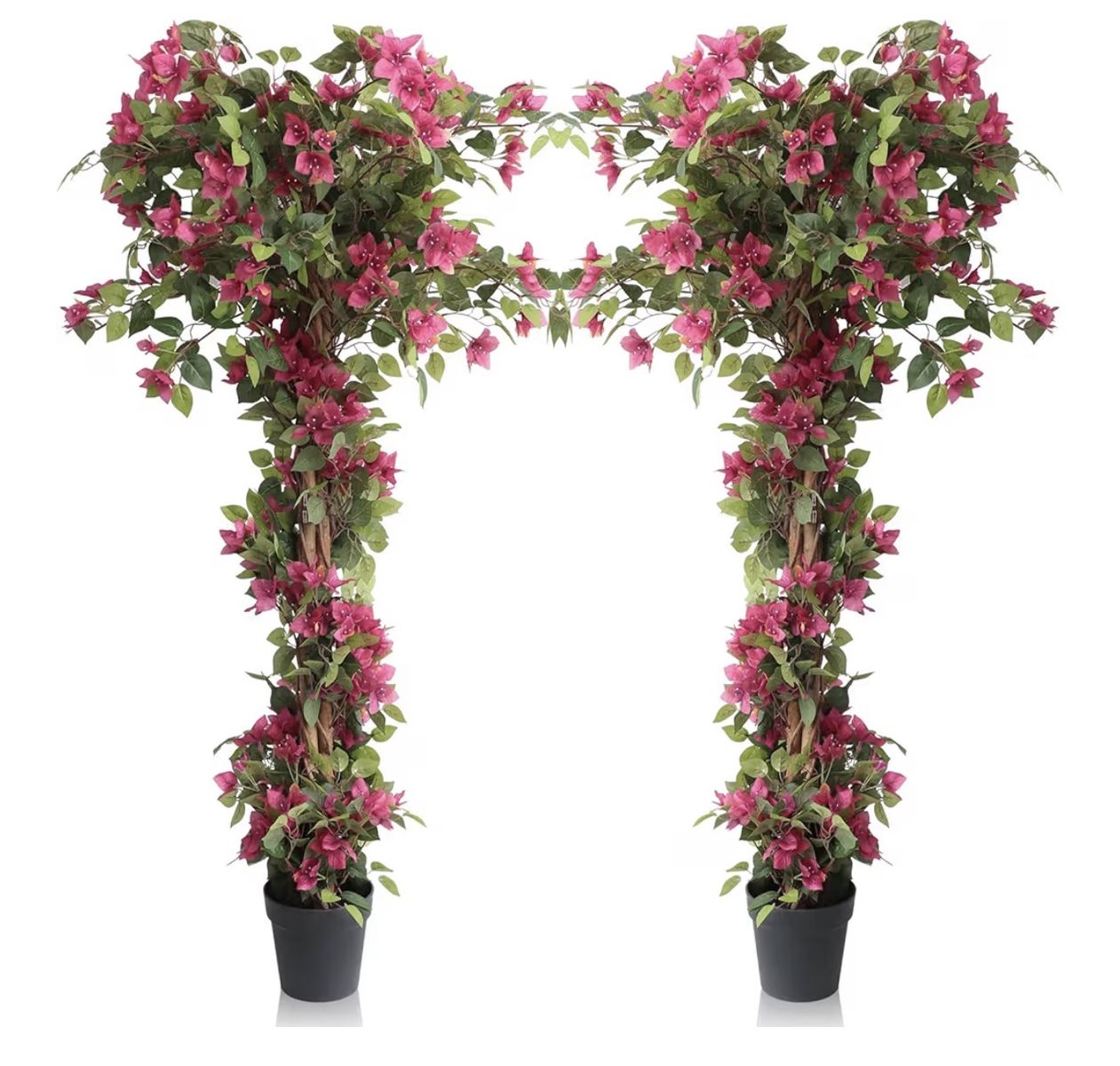 Two faux bougainvillea trees