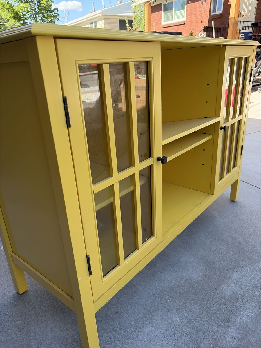 Threshold Windham 2 door cabinet with open shelves