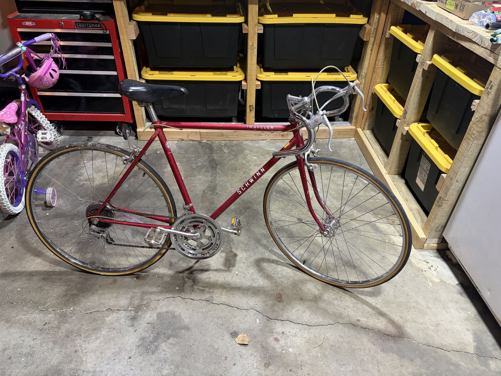 Schwinn Traveler Red Road Bike - Vintage Steel Frame Bicycle