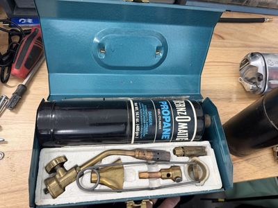 Vintage Bernzomatic Propane Torch Kit with Metal Carrying Case & Attachment