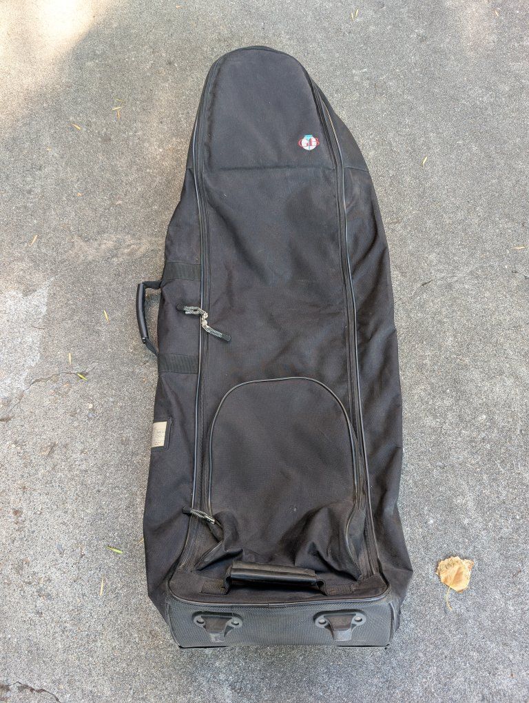 Black Rolling Golf Travel Bag Case with Wheels and Handle