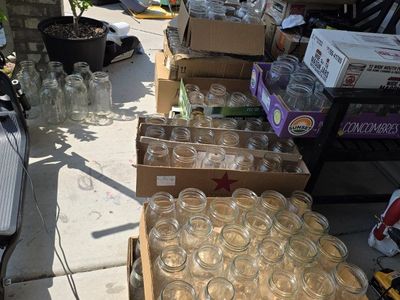 Assorted Ball & Kerr Mason Jars - Half Gallon, Quart, Pint, Half Pint - Bulk Lot for Canning/Storage
