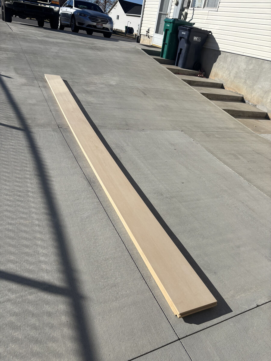 Carpenters finished wood shelving