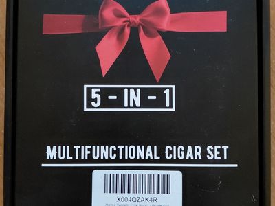 Atntnkc 5-IN-1 Multifunctional Cigar Set, Magnetic Holders, V Shaped Cut, Shears