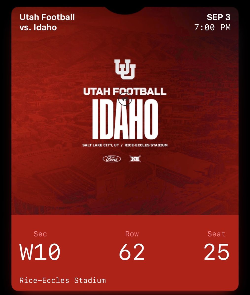 Utes vs Idaho 2 tickets