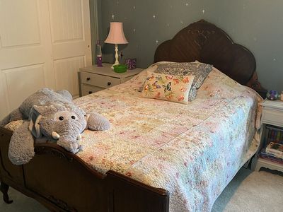 Vintage Wood Full Size Bed Frame - Headboard & Footboard - Ornate Carved Details