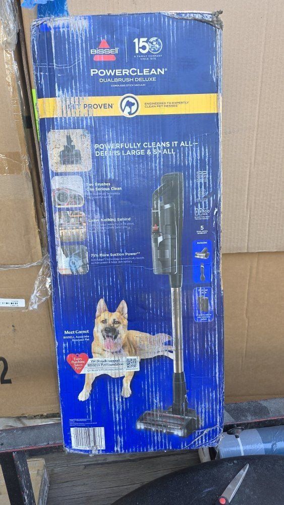 BISSELL PowerClean DualBrush Deluxe Cordless Stick Vacuum - Pet Proven, New in Box